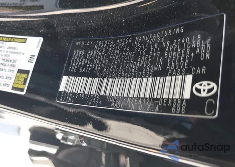 2025 Toyota Corolla Se z USA, uszkodzony, nr VIN 5YFS4MCE9SP217535